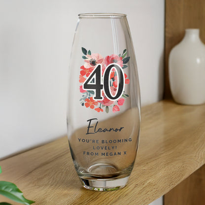 Personalised Floral Big Age Bullet Vase - image 2