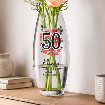 Personalised Floral Big Age Bullet Vase - image 4
