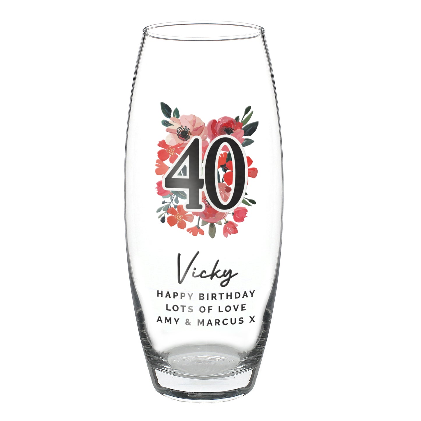 Personalised Floral Big Age Bullet Vase - image 5