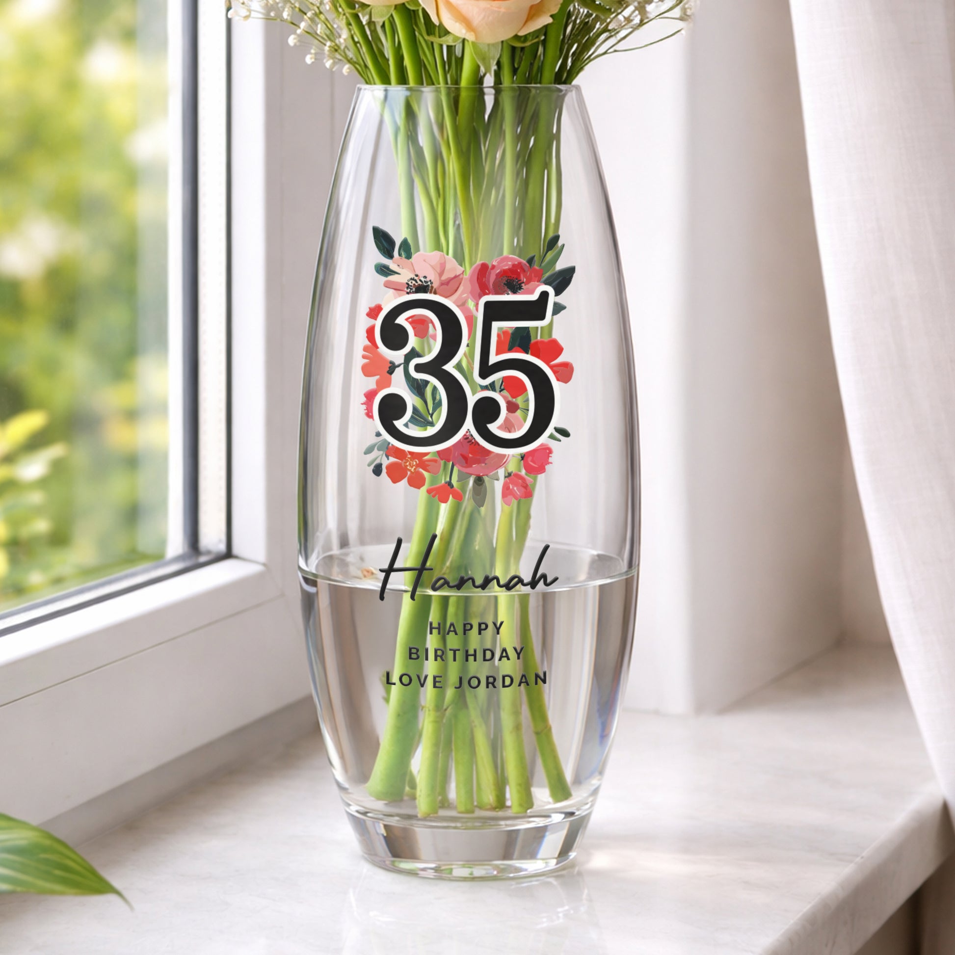 Personalised Floral Big Age Bullet Vase - image 6