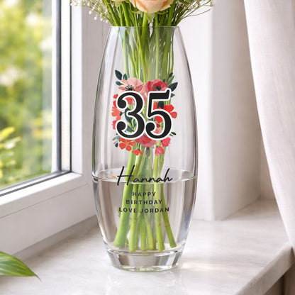 Personalised Floral Big Age Bullet Vase - image 6