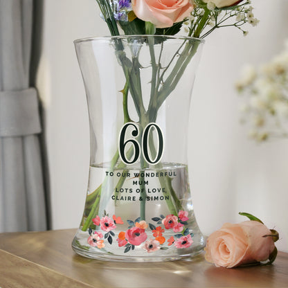 Personalised Floral Big Age Waisted Vase from Heartfelt Gifts