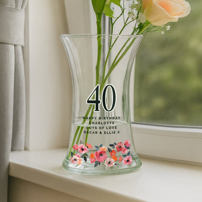 Personalised Floral Big Age Waisted Vase - image 2