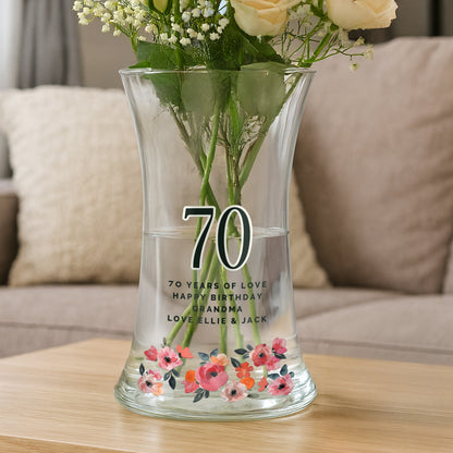 Personalised Floral Big Age Waisted Vase - image 3
