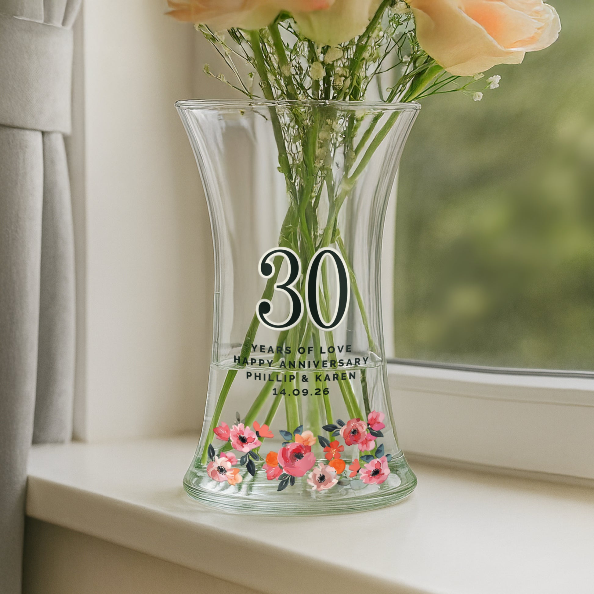 Personalised Floral Big Age Waisted Vase - image 4