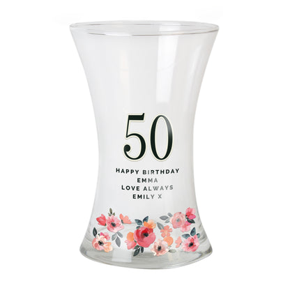 Personalised Floral Big Age Waisted Vase - image 5