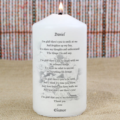 Personalised Godparent Pillar Candle - image 3