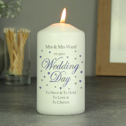 Personalised Wedding Day Pillar Candle - image 4