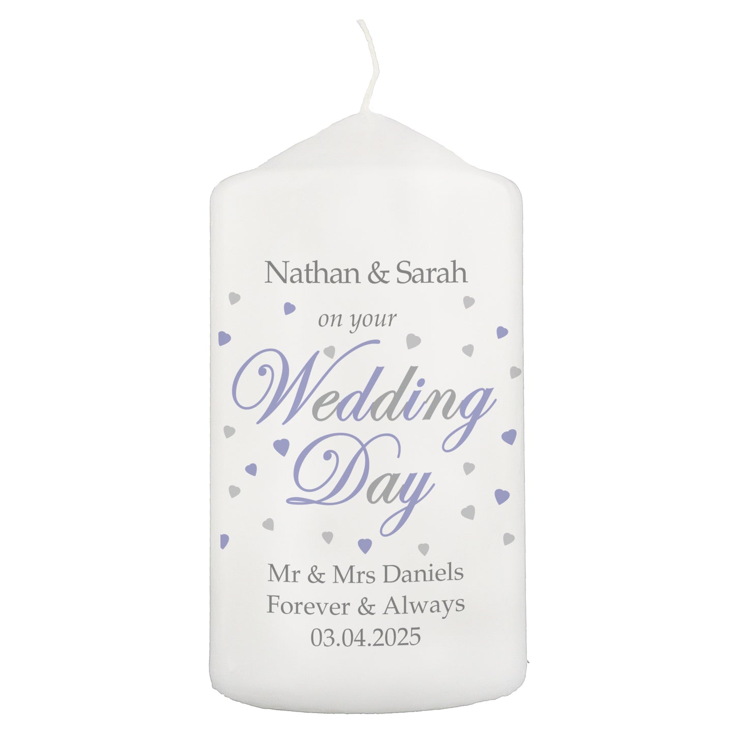 Personalised Wedding Day Pillar Candle - image 5