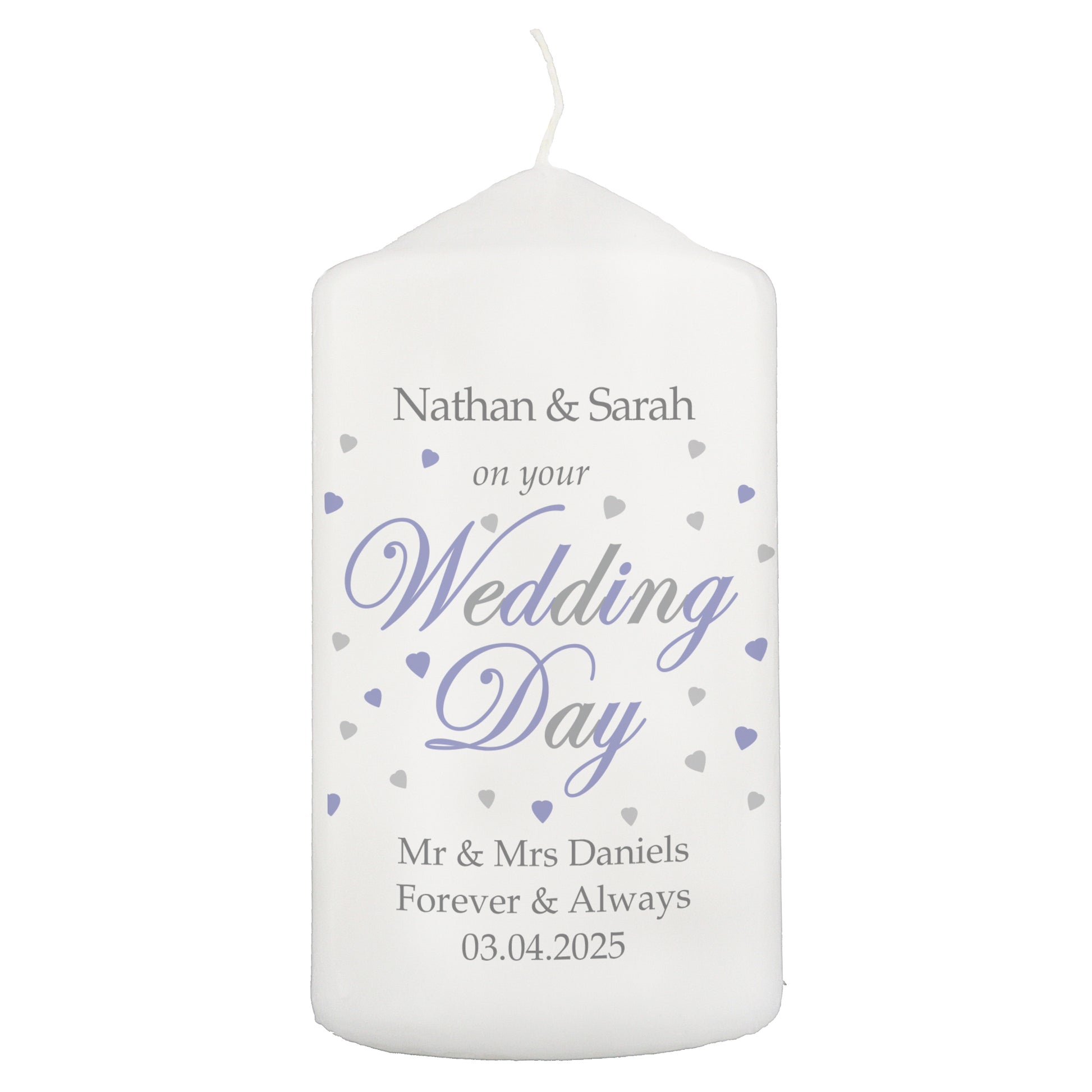 Personalised Wedding Day Pillar Candle - image 5