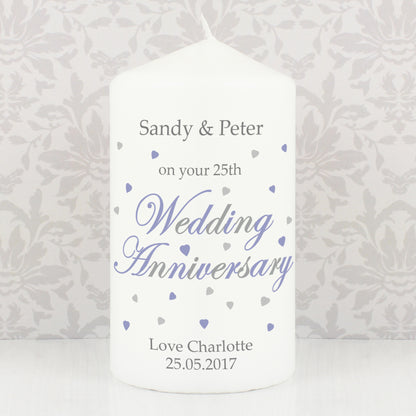 Personalised Anniversary Pillar Candle from Heartfelt Gifts
