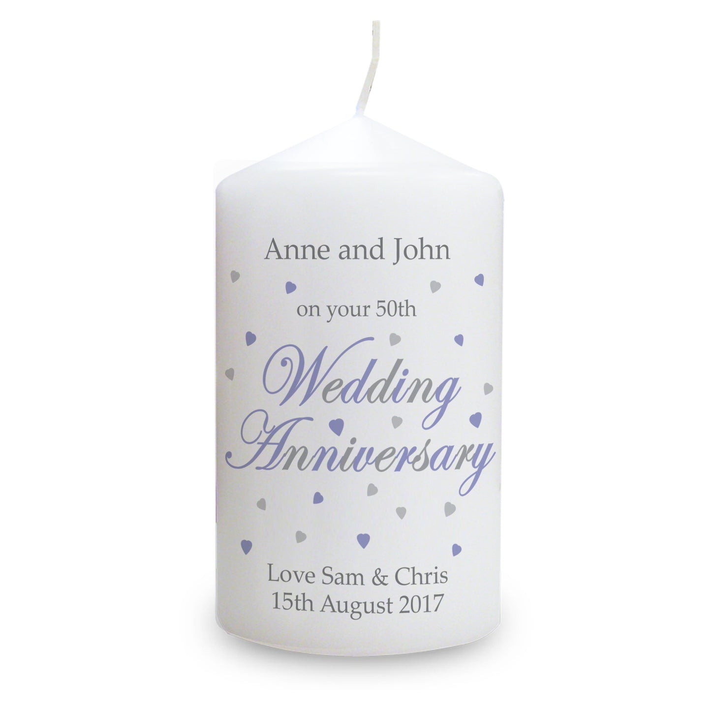 Personalised Anniversary Pillar Candle - image 2