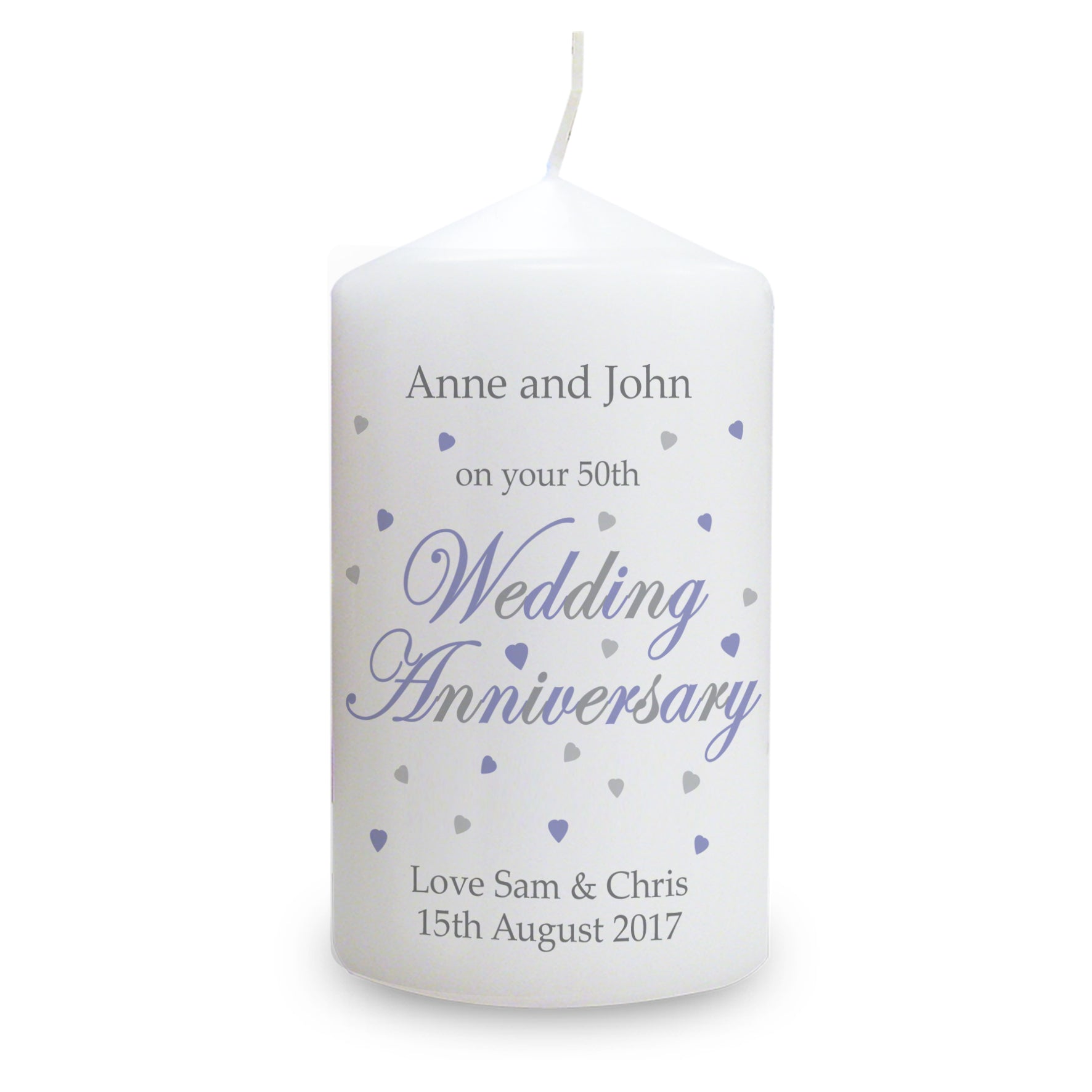 Personalised Anniversary Pillar Candle - image 2