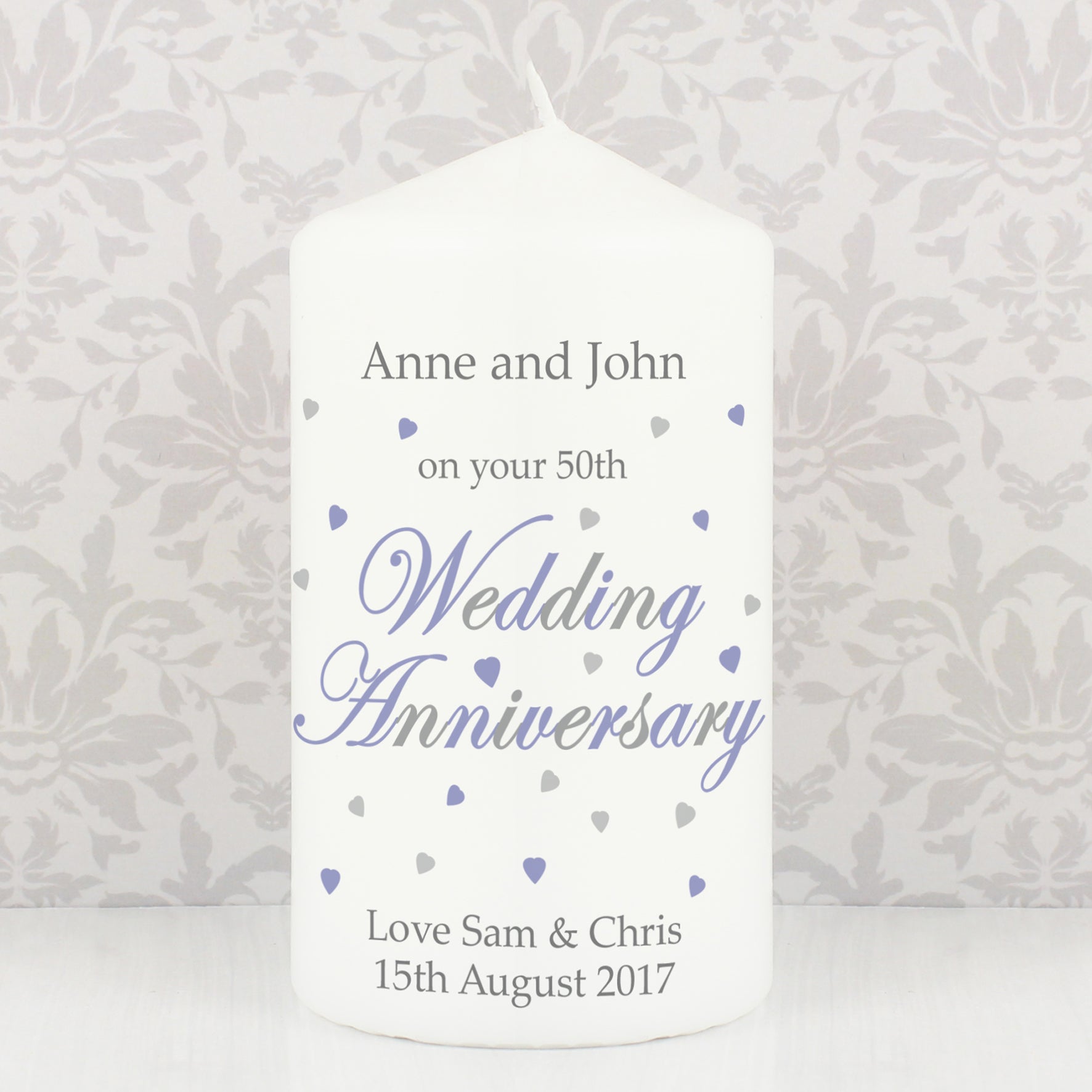 Personalised Anniversary Pillar Candle - image 4