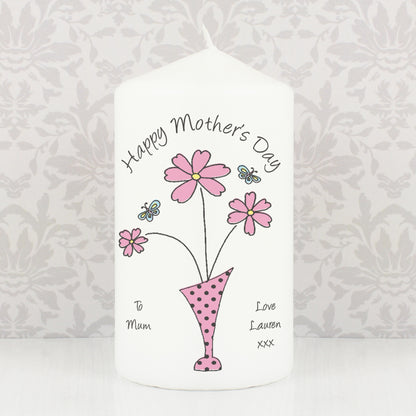 Personalised Flower in Vase Message Pillar Candle - image 5