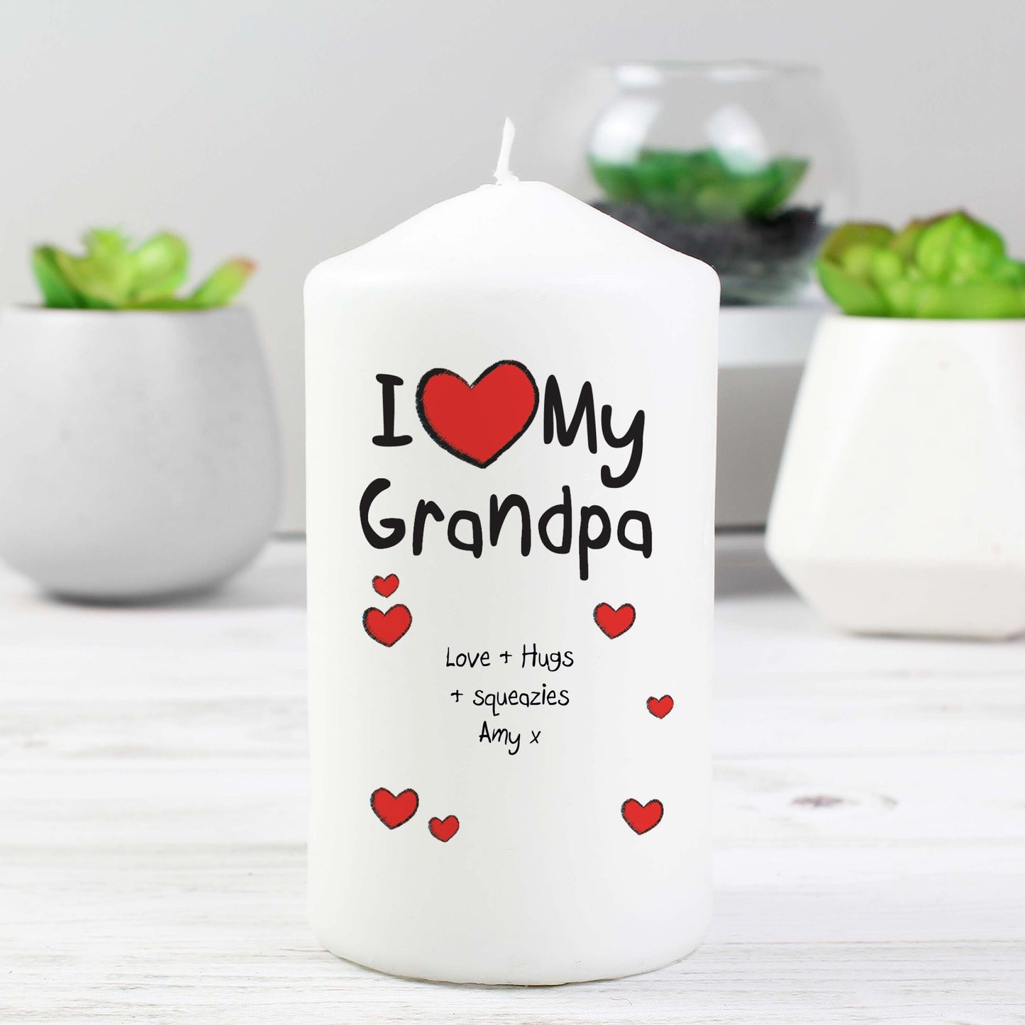 Personalised I Heart My Pillar Candle from Heartfelt Gifts