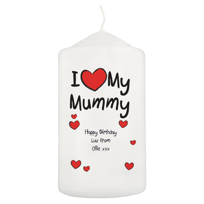 Personalised I Heart My Pillar Candle - image 2
