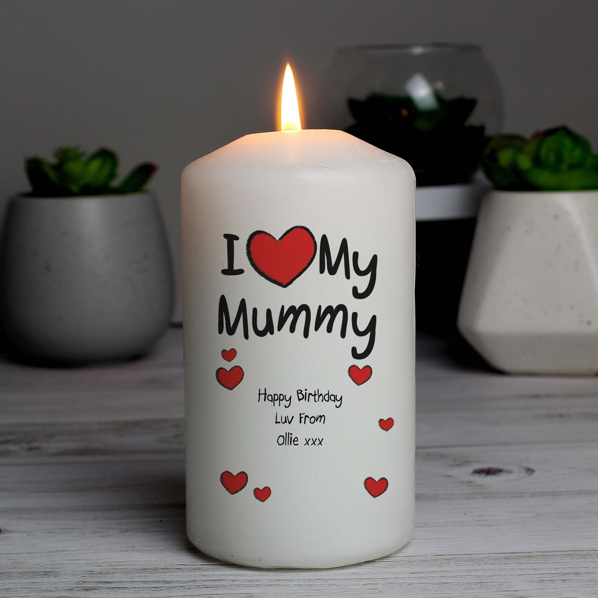 Personalised I Heart My Pillar Candle - image 3