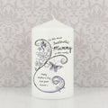 Personalised Flower Pattern Pillar Candle from Heartfelt Gifts