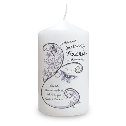 Personalised Flower Pattern Pillar Candle - image 2