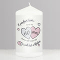 Personalised A Perfect Love Diamond Anniversary Pillar Candle from Heartfelt Gifts