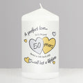 Personalised A Perfect Love Golden Anniversary Pillar Candle from Heartfelt Gifts