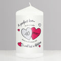 Personalised A Perfect Love Ruby Anniversary Pillar Candle from Heartfelt Gifts