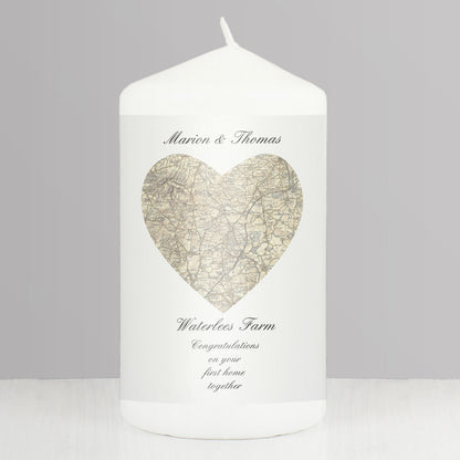 Personalised 1896 - 1904 Revised New Heart Map Pillar Candle from Heartfelt Gifts