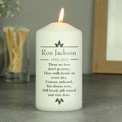 Personalised Sentiments 'Those We Love' Pillar Candle - image 2