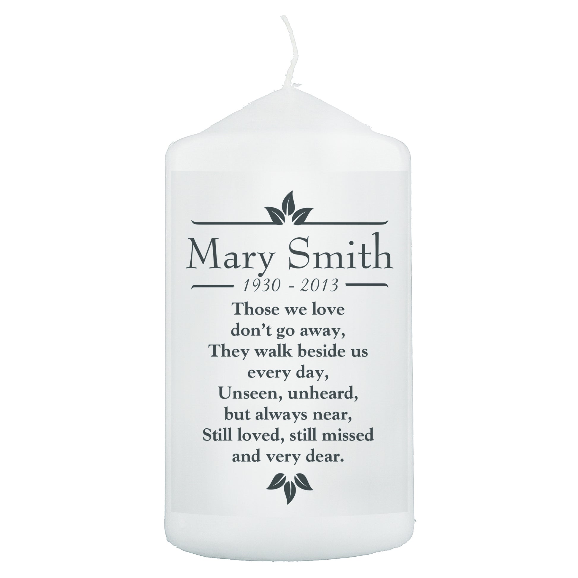 Personalised Sentiments 'Those We Love' Pillar Candle - image 4