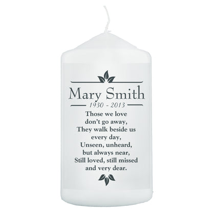 Personalised Sentiments 'Those We Love' Pillar Candle - image 4