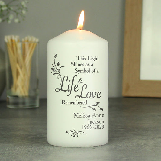 Personalised Life & Love Pillar Candle - image 2