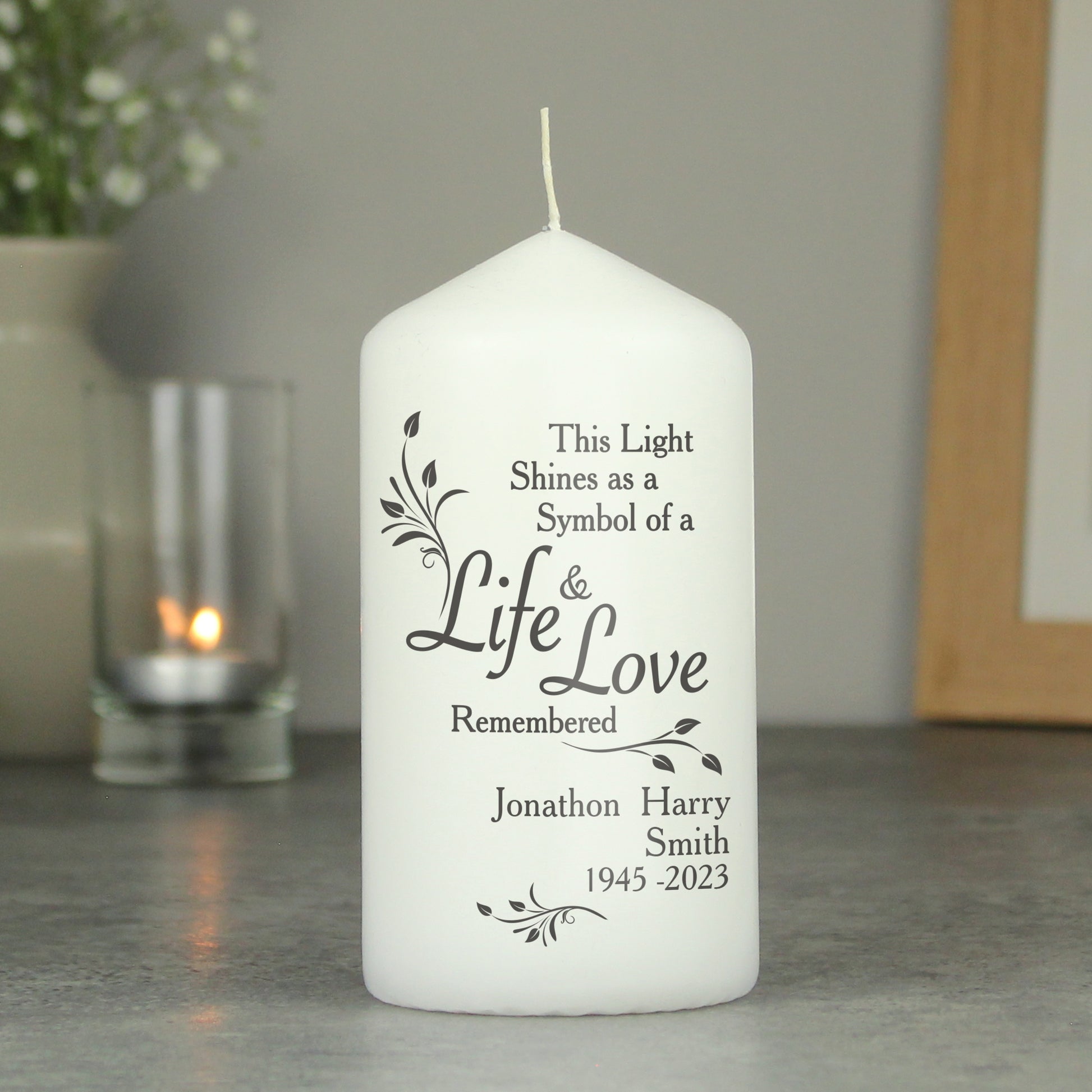 Personalised Life & Love Pillar Candle - image 3