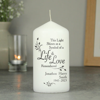 Personalised Life & Love Pillar Candle - image 3