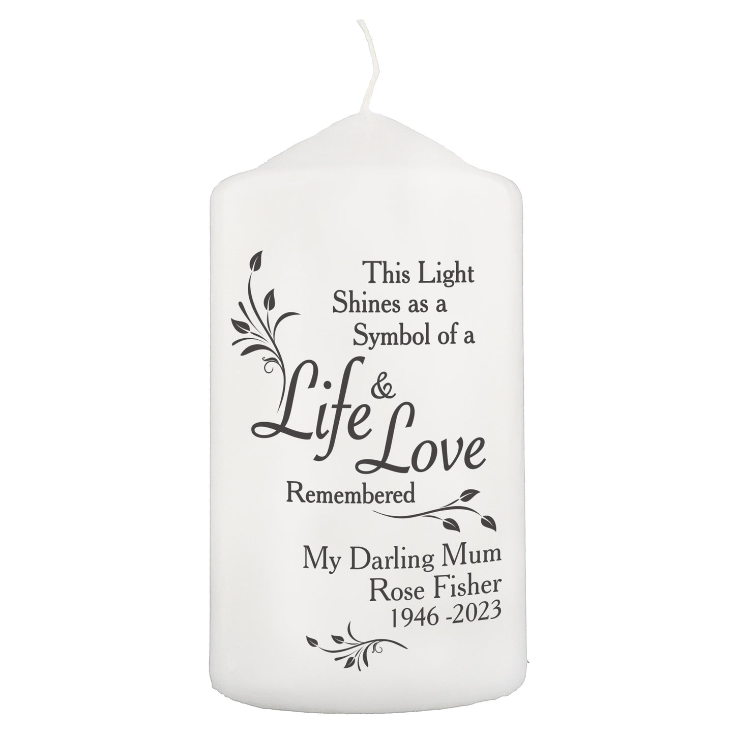 Personalised Life & Love Pillar Candle - image 4