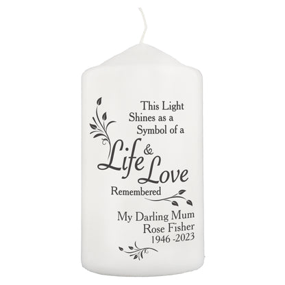 Personalised Life & Love Pillar Candle - image 4