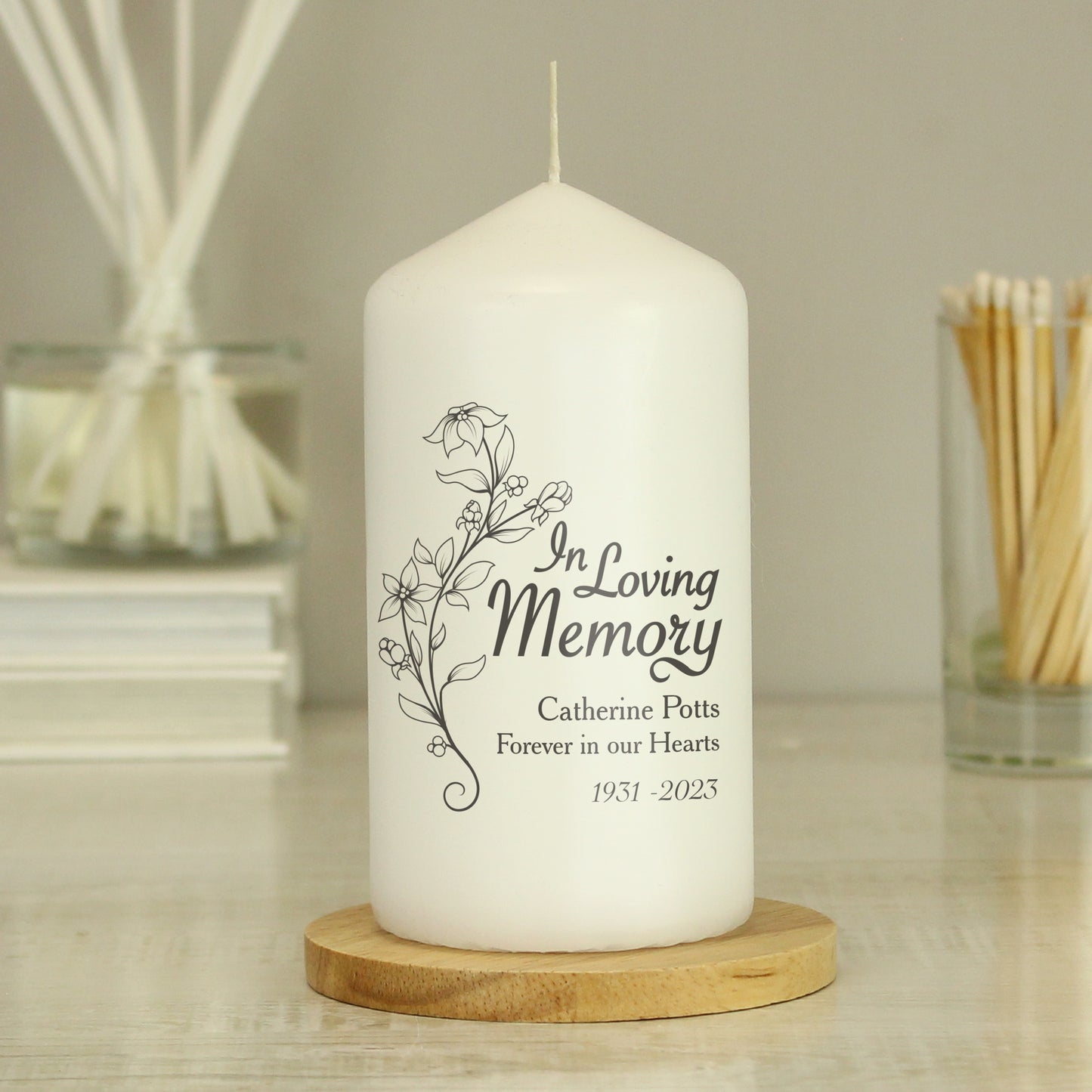 Personalised In Loving Memory Pillar Candle from Heartfelt Gifts