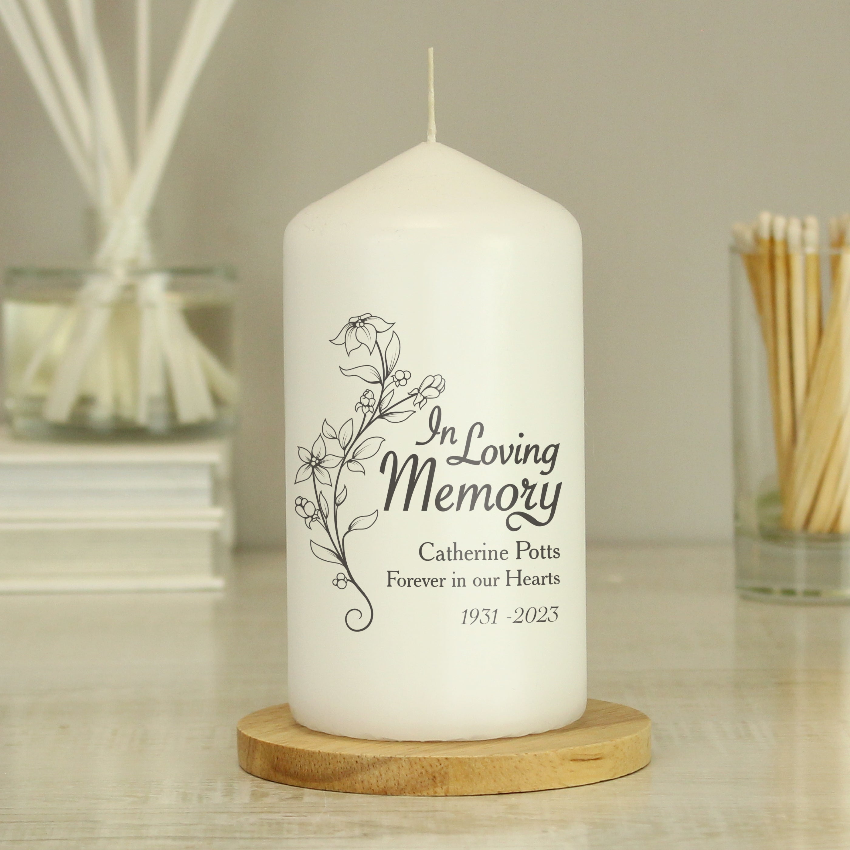 Personalised In Loving Memory Pillar Candle from Heartfelt Gifts
