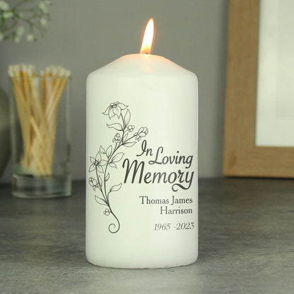 Personalised In Loving Memory Pillar Candle - image 2
