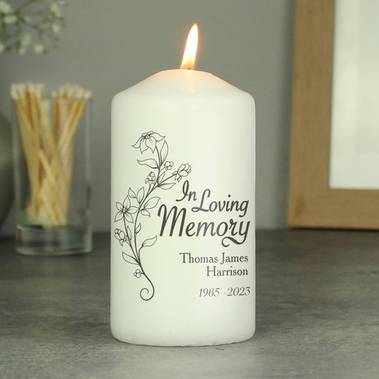 Personalised In Loving Memory Pillar Candle - image 2