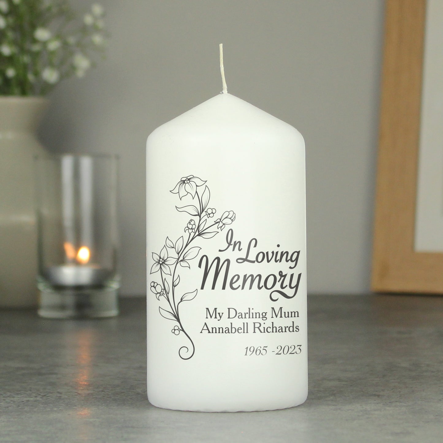 Personalised In Loving Memory Pillar Candle - image 3
