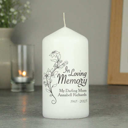 Personalised In Loving Memory Pillar Candle - image 3