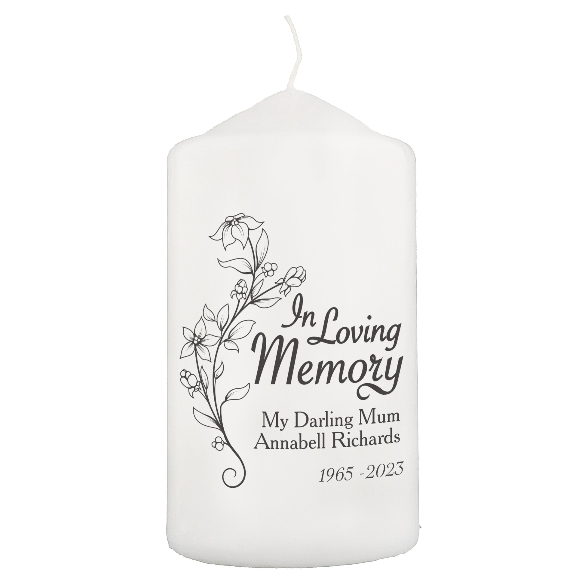 Personalised In Loving Memory Pillar Candle - image 4