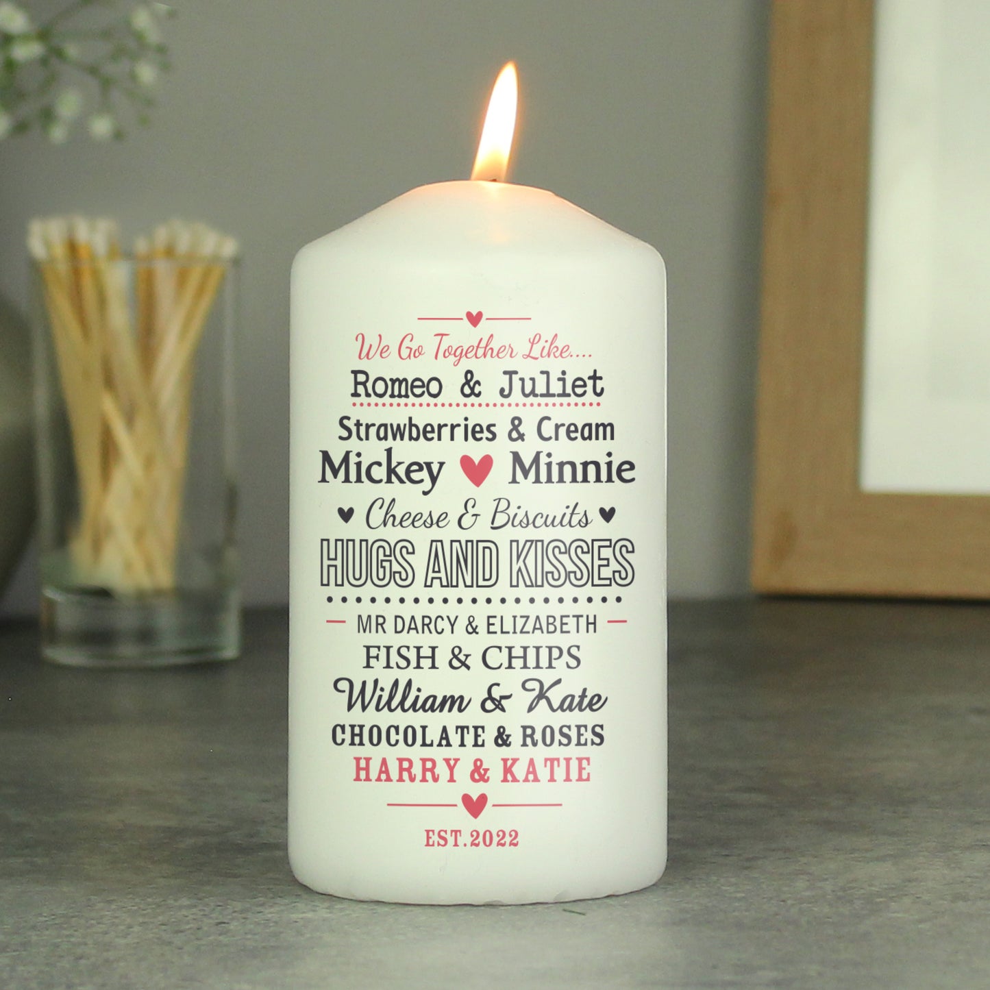 Personalised We Go Together Like.... Pillar Candle - image 2
