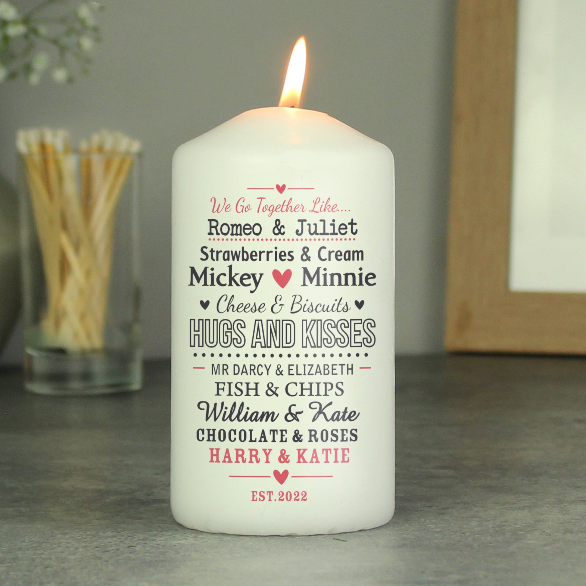 Personalised We Go Together Like.... Pillar Candle - image 2