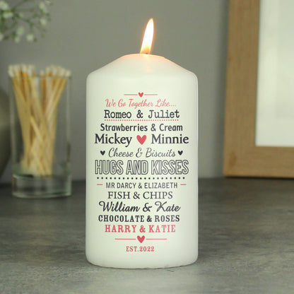 Personalised We Go Together Like.... Pillar Candle - image 2