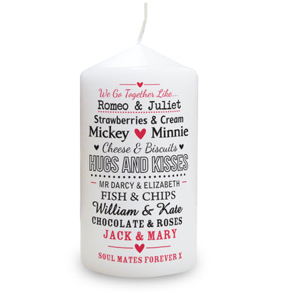 Personalised We Go Together Like.... Pillar Candle - image 3