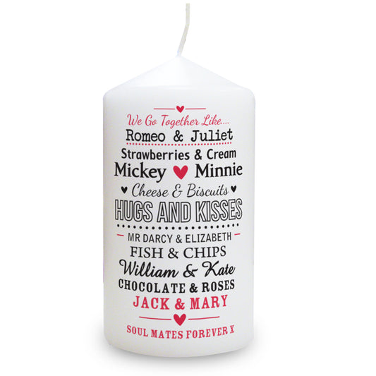 Personalised We Go Together Like.... Pillar Candle - image 3