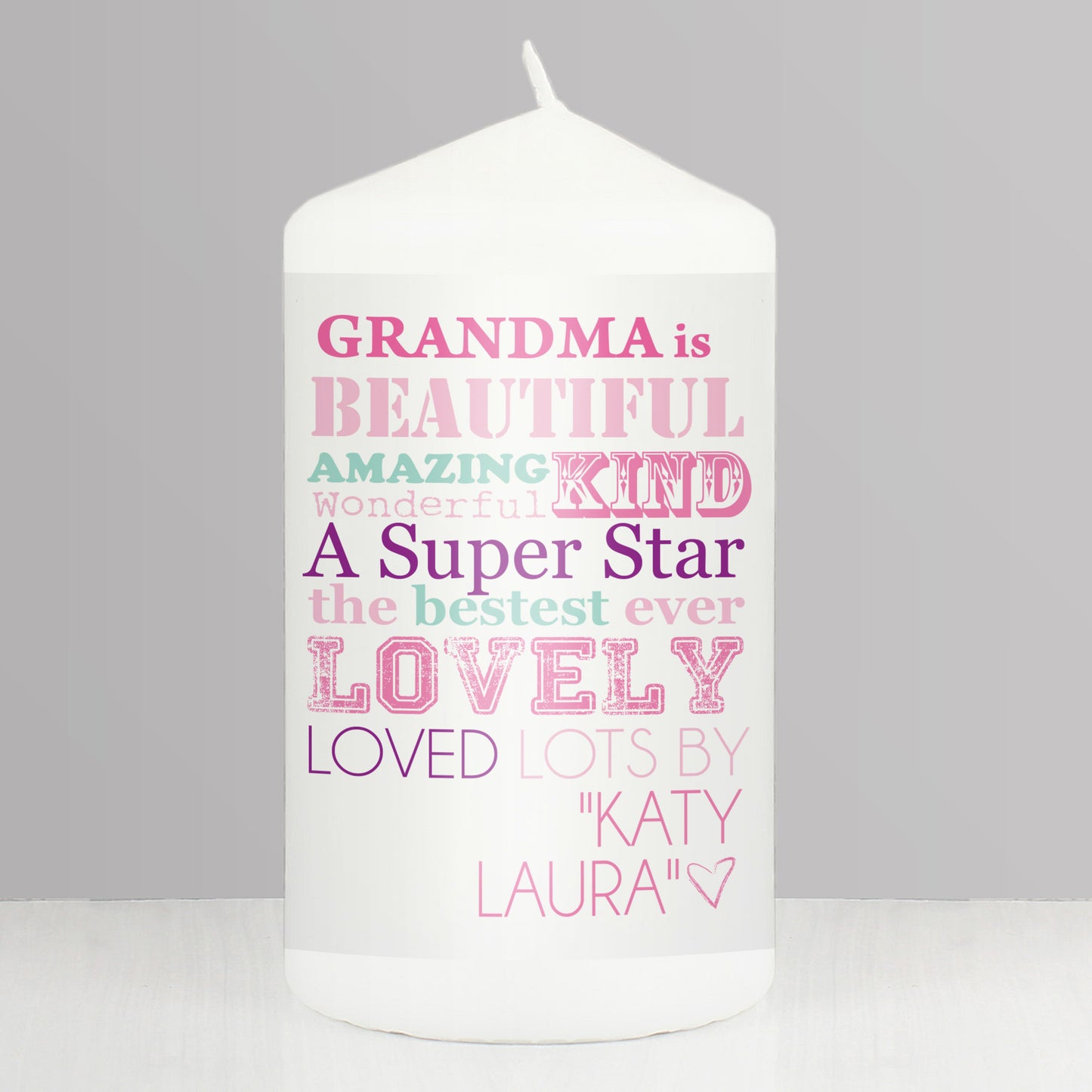 Personalised She Is... Pillar Candle from Heartfelt Gifts