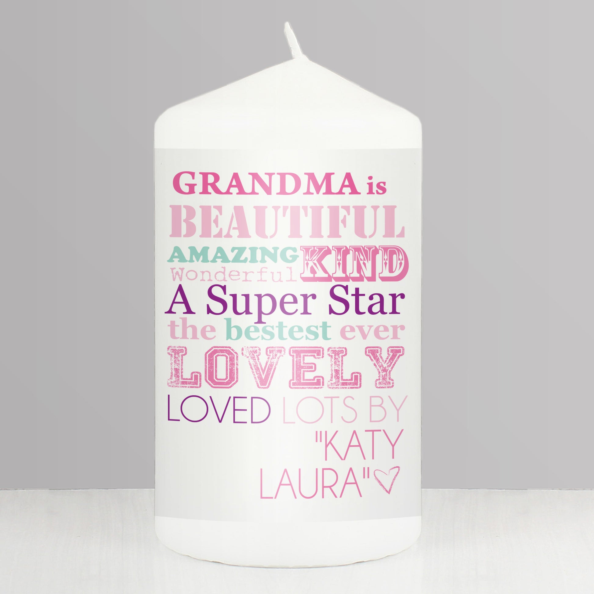 Personalised She Is... Pillar Candle from Heartfelt Gifts
